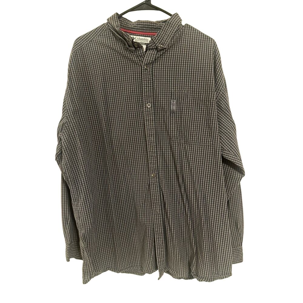 Columbia XL Navy and Gray Men’s Button Down Shirt